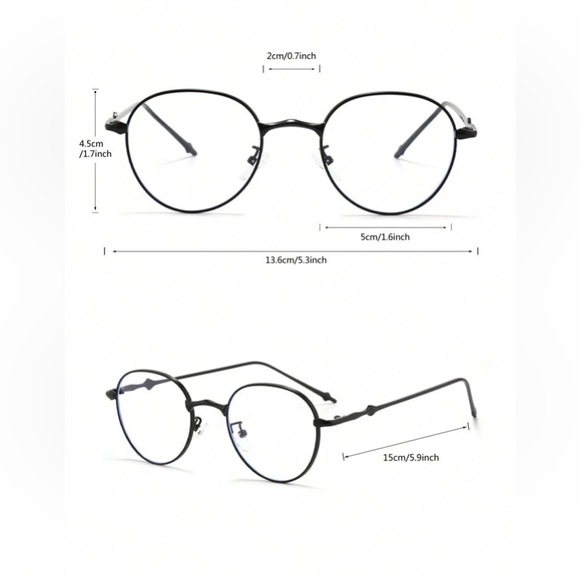 Metal Oval Frame Eyeglasses - Picture 3 of 3